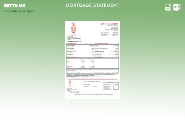 Модерен стил Шаблон за извод за хипотека на банката Бахреин Ал Салам